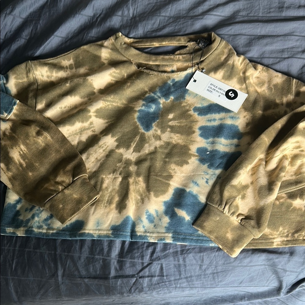 Dance & Marvel Tie-Dye Top in Blue and Brown